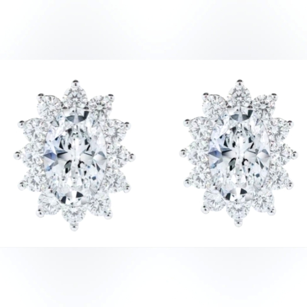 Cate and Chloe Sage 18k White Gold Plated Stud Earrings